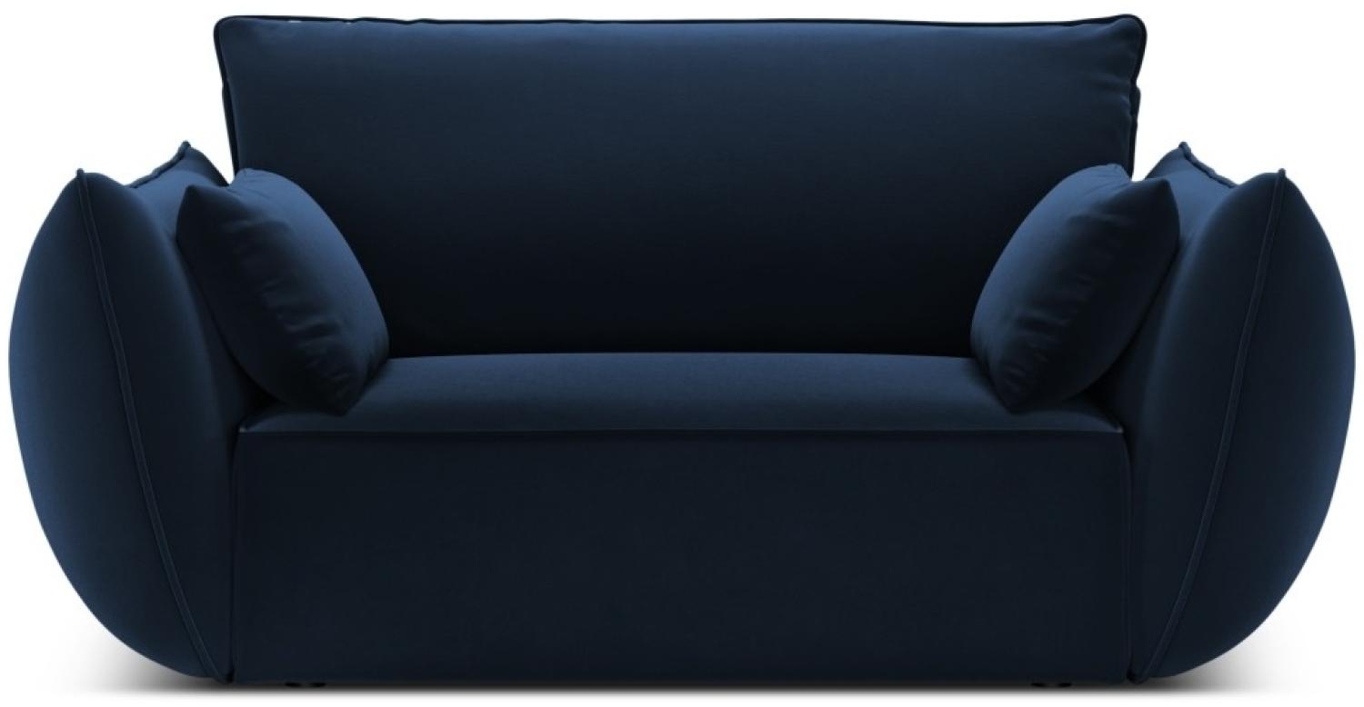 Micadoni Samtstoff Sessel Kaelle | Bezug Royal Blue | Beinfarbe Black Plastic Bild 1