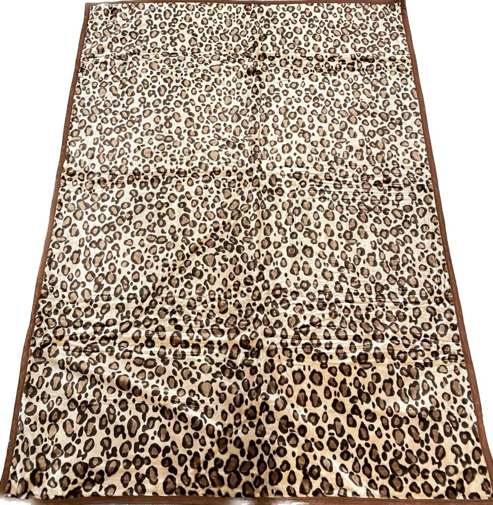 Almina Decke 160x220cm 1 Person Leoparden Muster Tagesdecke Kuscheldecke Wohndecke Fleecedecke Bettdecke Motiv 8 Bild 1