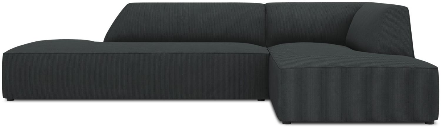 Micadoni 4-Sitzer Modular Ecke rechts Sofa Ruby | Bezug Black | Beinfarbe Black Plastic Bild 1