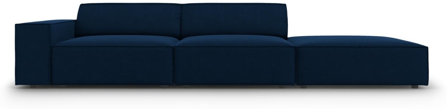 Micadoni 3-Sitzer Rechts Samtstoff Sofa Jodie | Bezug Royal Blue | Beinfarbe Black Plastic Bild 1