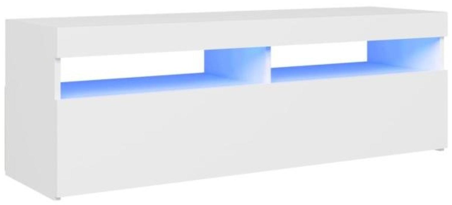 vidaXL TV-Schrank mit LED-Leuchten Weiß 120x35x40 cm, Mit Beleuchtung [804373] Bild 1