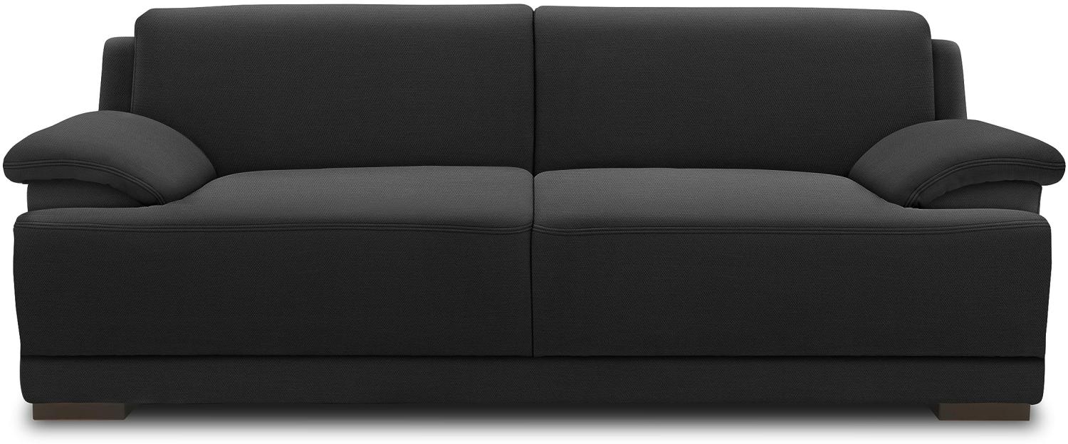 DOMO Collection Telos 3er Boxspringsofa, Sofa mit Boxspringfederung, Zeitlose Couch mit breiten Armlehnen, 218x96x80 cm, Polstergarnitur in anthrazit Bild 1