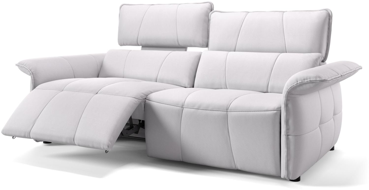 Sofanella Dreisitzer ADRIA Ledercouch Echtleder Sofa in Weiß Bild 1