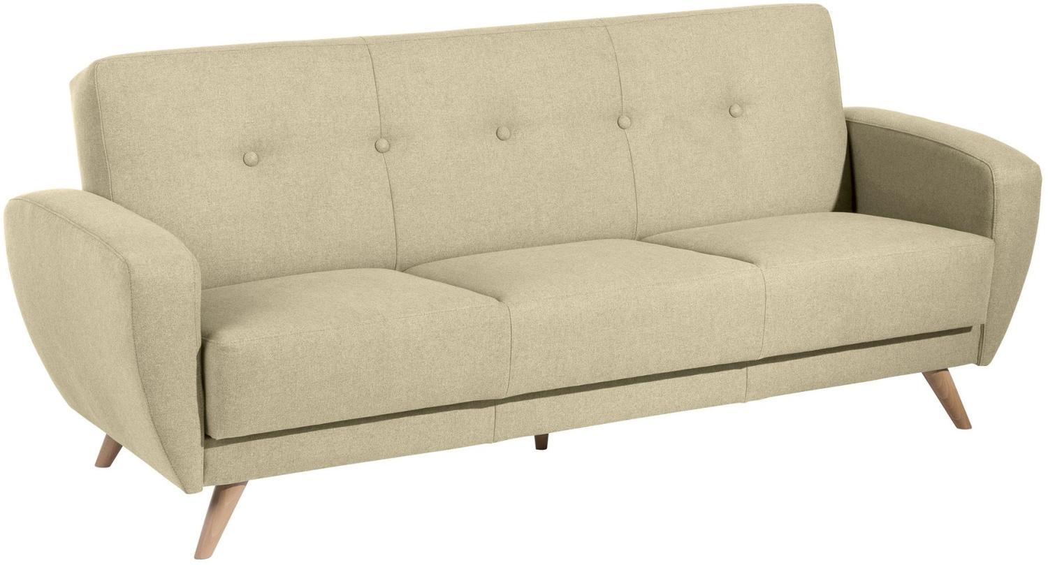 Sofa 3-Sitzer mit Bettfunktion Karen Bezug Samtvelours (mit Clean-Abo Ausrüstung) Buche natur / beige 21841 Bild 1