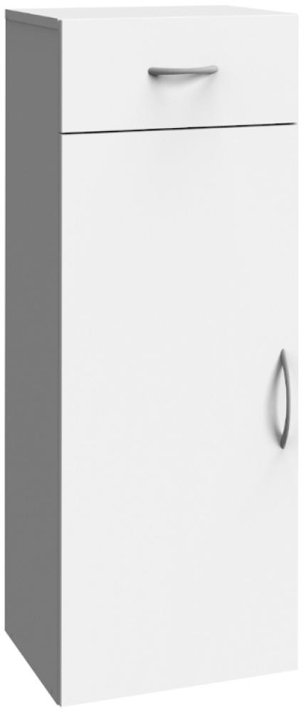 Schrank Multiraumkonzept weiß Putzschrank 1 Schublade und 1 Tür Mehrzweckschrank ca. 30 cm breit Bild 1
