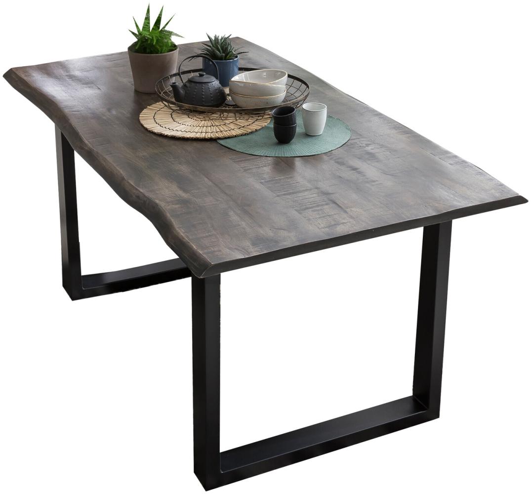 Sit Möbel Tisch 160x85 cm, Mango grau sägerau, Gestell schwarz (160 x 85 cm) Bild 1