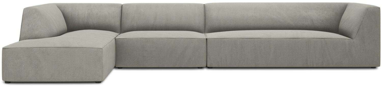 Micadoni 5-Sitzer Modular Ecke links Sofa Ruby | Bezug Light Grey | Beinfarbe Black Plastic Bild 1