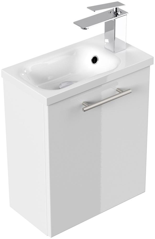 Gäste WC Badmöbel Pico Slimline 40cm SoftClose weiß hochglanz : Weiss hochglanz Bild 1