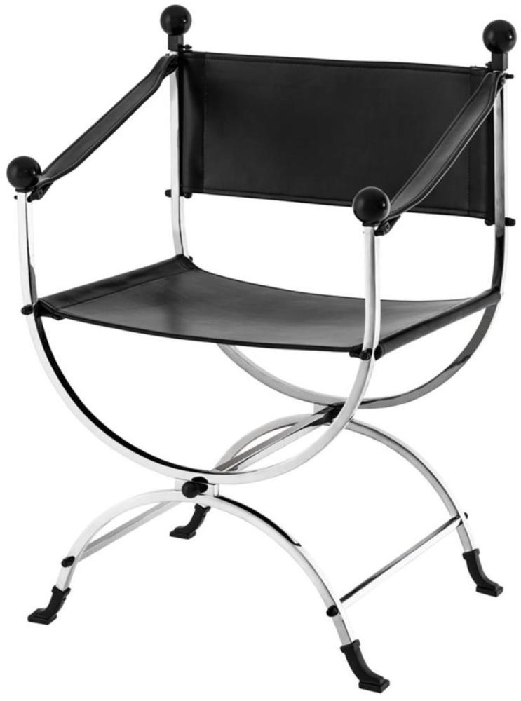 Casa Padrino Designer Stuhl mit Armlehnen 59 x 44 x H. 87 cm - Luxus Bürostuhl Bild 1