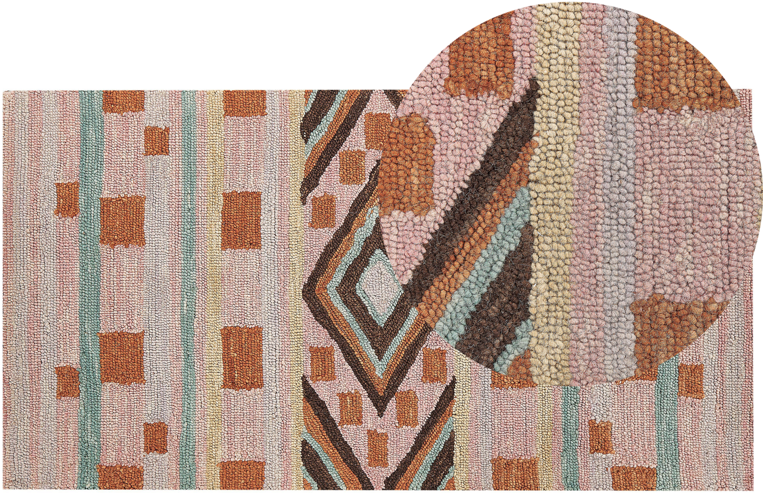 Teppich mehrfarbig geometrisches Muster 80 x 150 cm YOMRA Bild 1