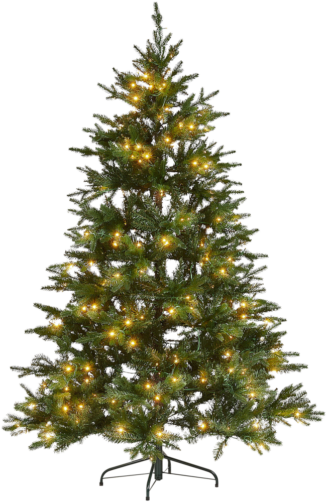 Künstlicher Weihnachtsbaum mit LED Beleuchtung 180 cm grün FIDDLE Bild 1