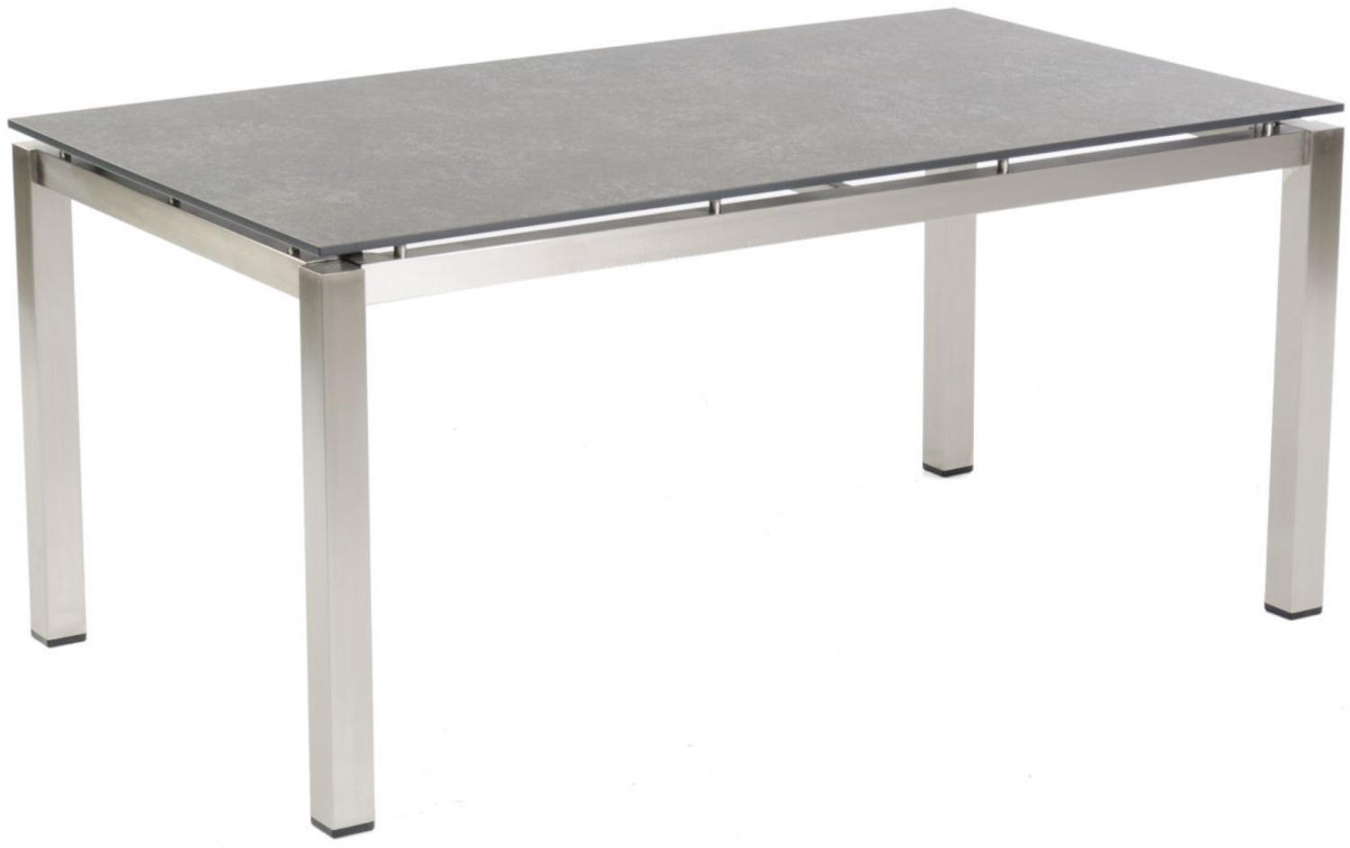 Sonnenpartner Gartentisch Base 160x90 cm Edelstahl Tischsystem Tischplatte Compact HPL Shiplap-Pinie 80051001 Bild 1