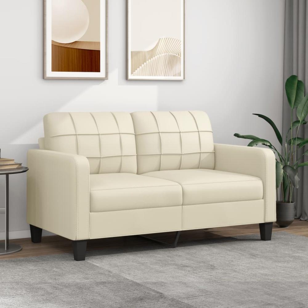 vidaXL 2-Sitzer-Sofa Creme 140 cm Kunstleder Bild 1