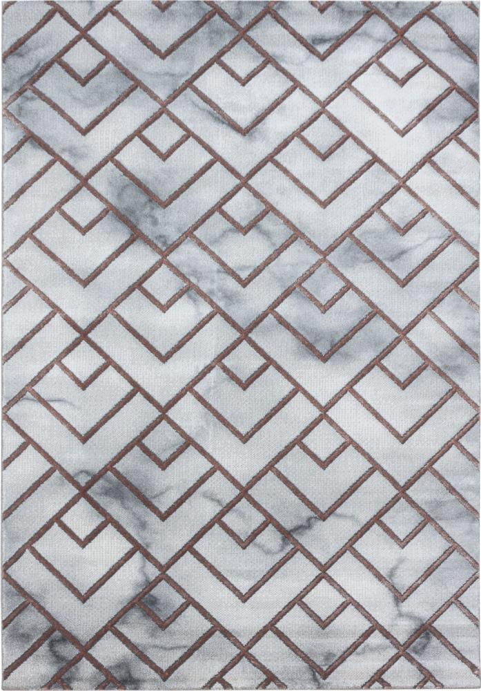Kurzflor Teppich Nauro rechteckig - 140x200 cm - Bronzefarbe Bild 1