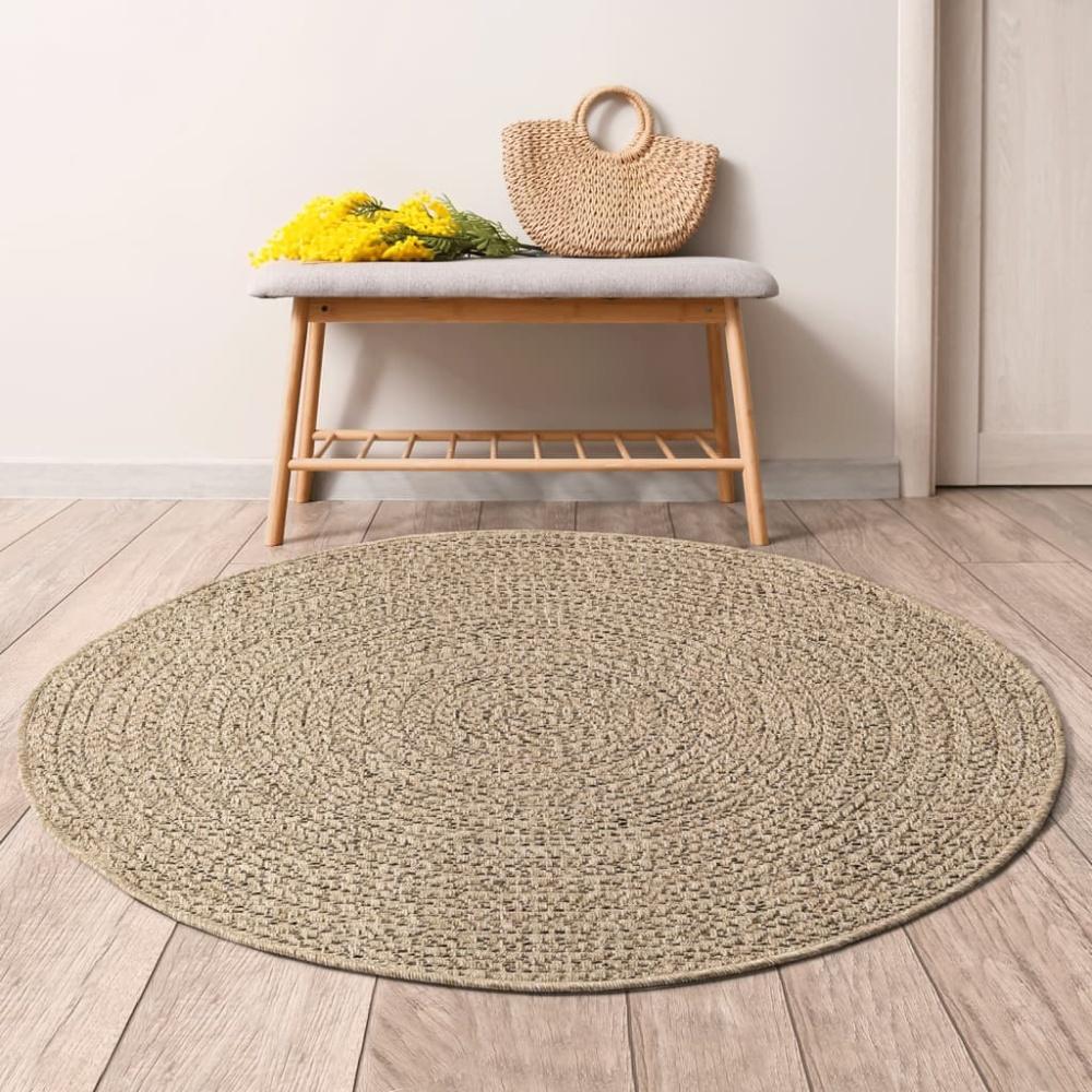 vidaXL Teppich 120 cm Jute-Optik Innen und Außen Bild 1