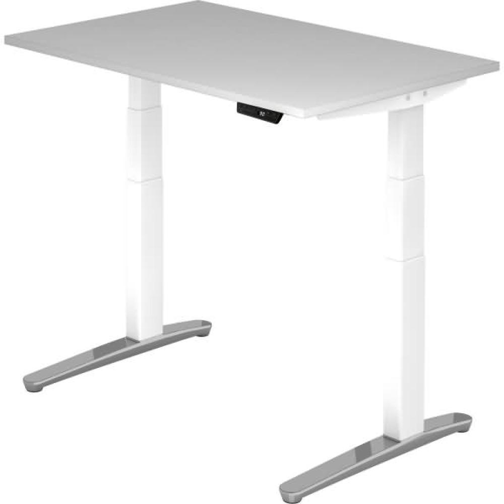 'XBHM12' Sitz-Steh-Schreibtisch elektrisch 120x80cm Grau/Weiß, poliert Bild 1