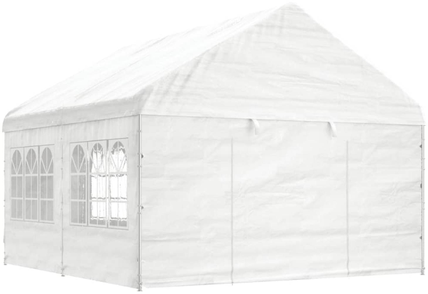 vidaXL Pavillon mit Dach Weiß 4,46x4,08x3,22 m Polyethylen 3155486 Bild 1