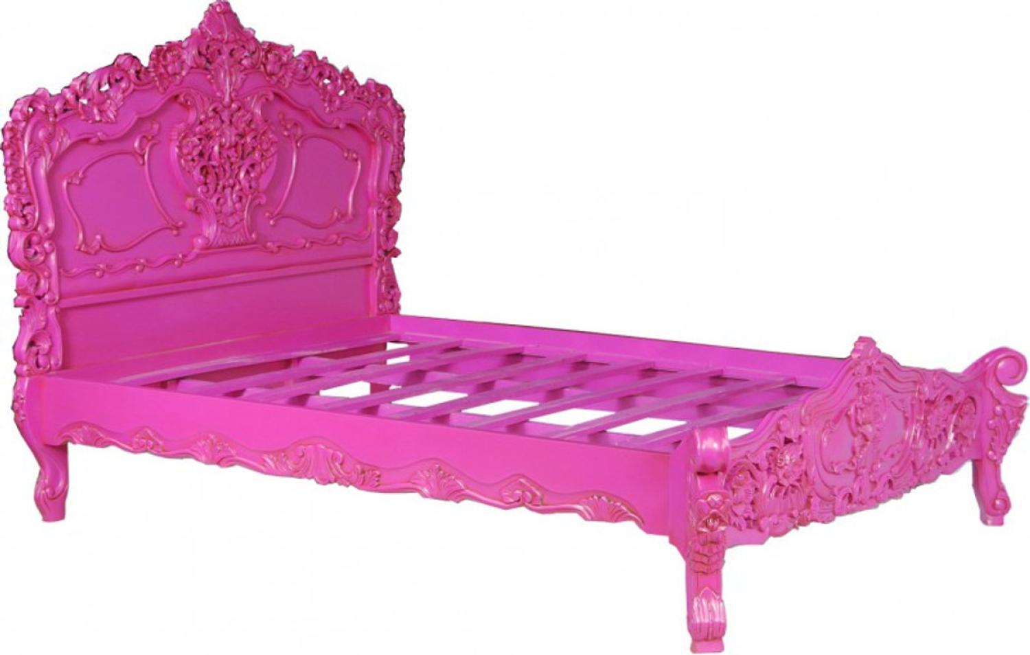 Barock Bett Pure Baroque Pink 160 x 200 cm aus der Luxus Kollektion von Casa Padrino Bild 1