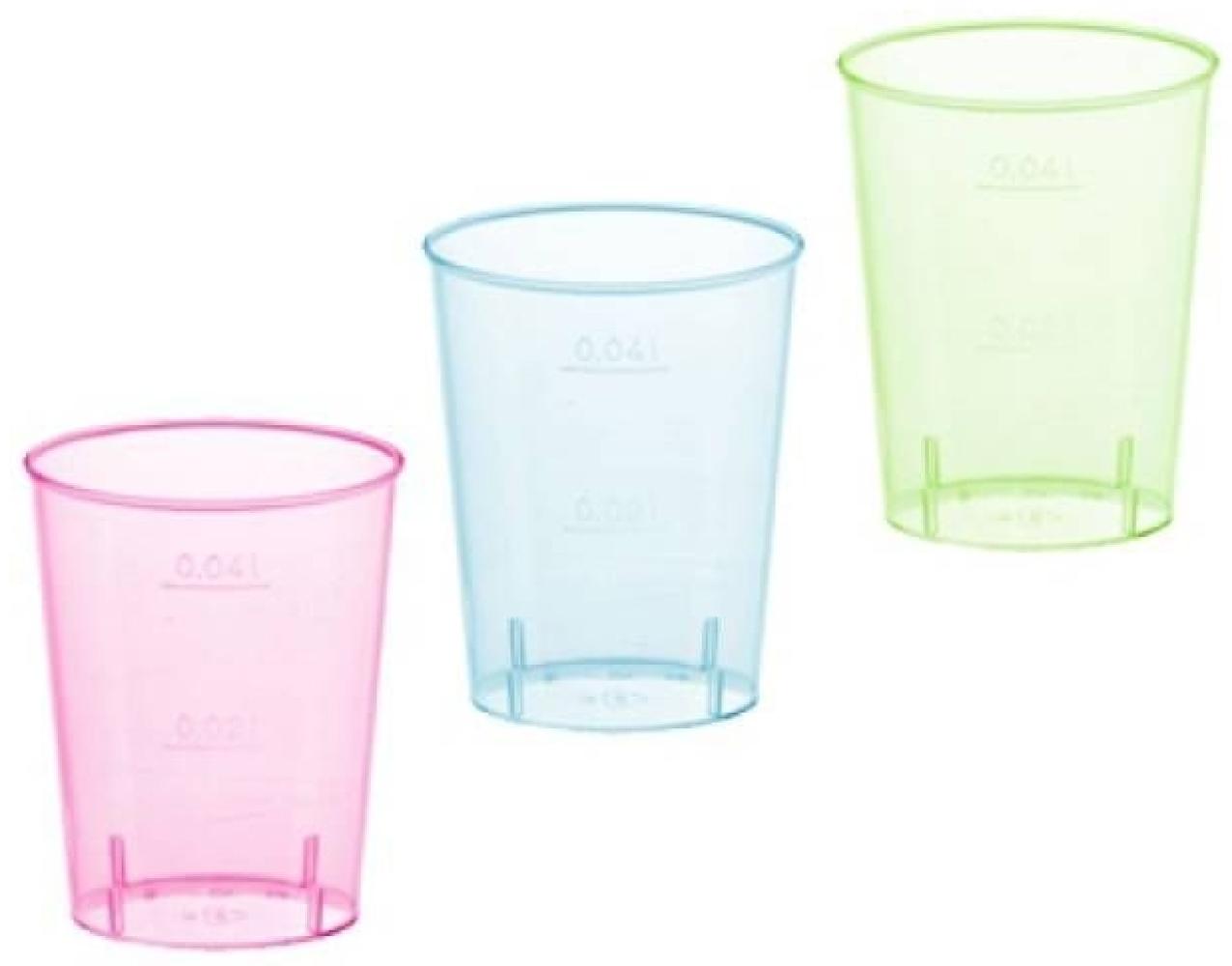 960 Gläser für Schnaps, PS 4 cl Ø 4,2 cm 5,2 cm farbig sortiert Bild 1