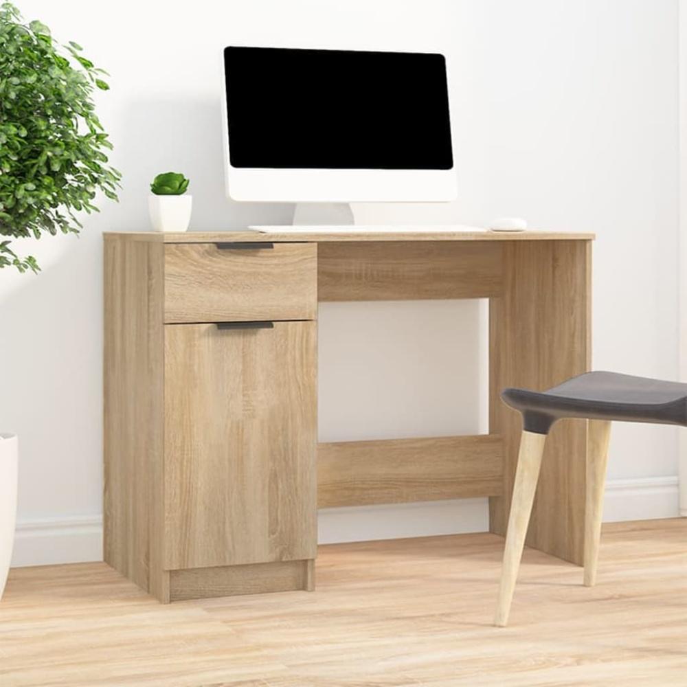 Schreibtisch Sonoma-Eiche 100x50x75 cm Holzwerkstoff Bild 1