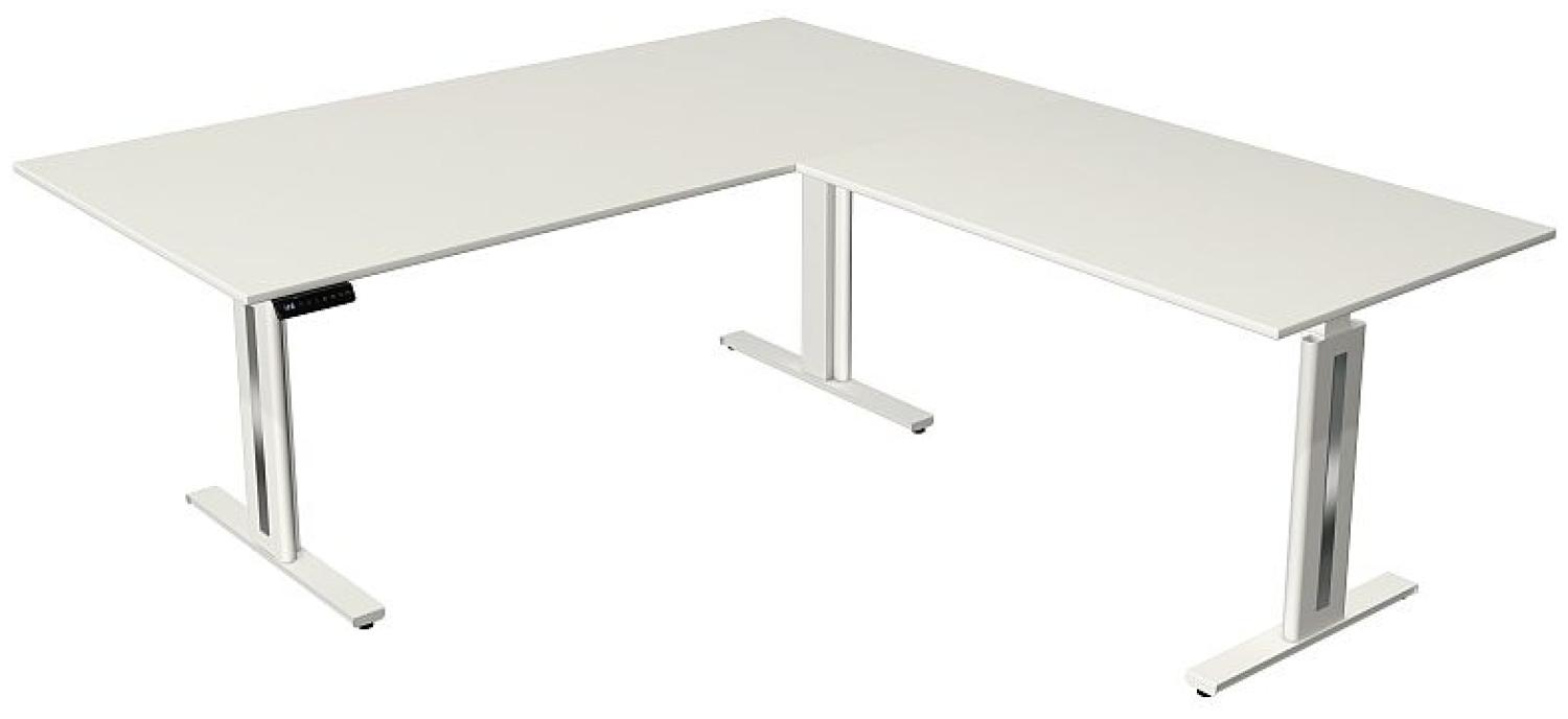 Kerkmann Schreibtisch Steh und Sitztisch MOVE 3 fresh mit Anbau (B) 200 x (T) 100 cm weiß Bild 1