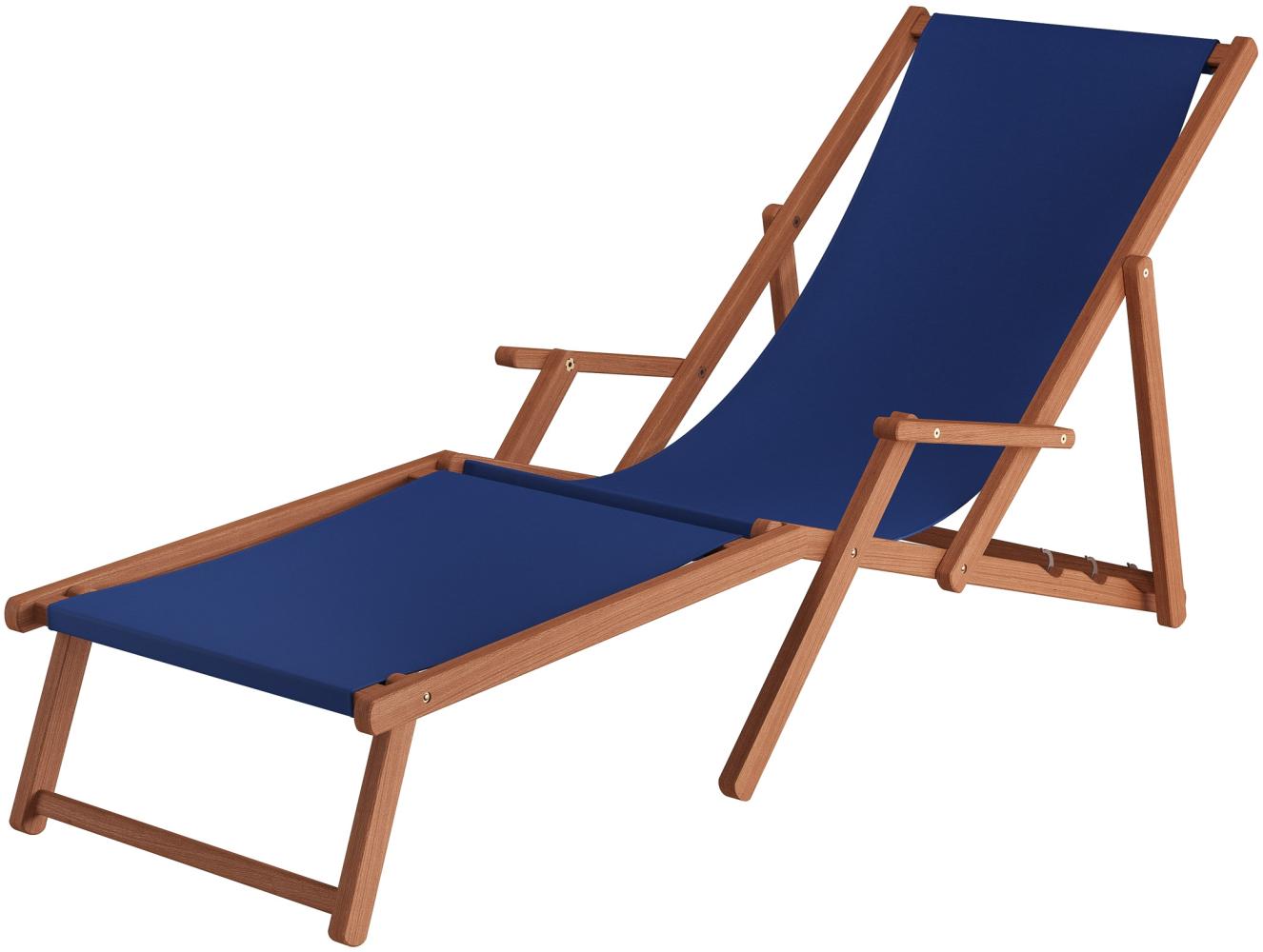 Liegestuhl XXL extra schwere Ausführung Sonnenliege Holz Deckchair Massivholz Gartenmöbel V-10-500 Bild 1