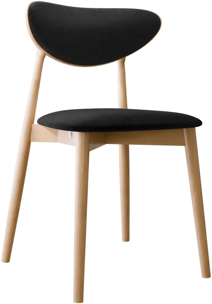 Esszimmerstuhl Bretoka C, Stuhl aus Buchenholz für Küche, Restaurant (Buche / Magic Velvet 2219) Bild 1
