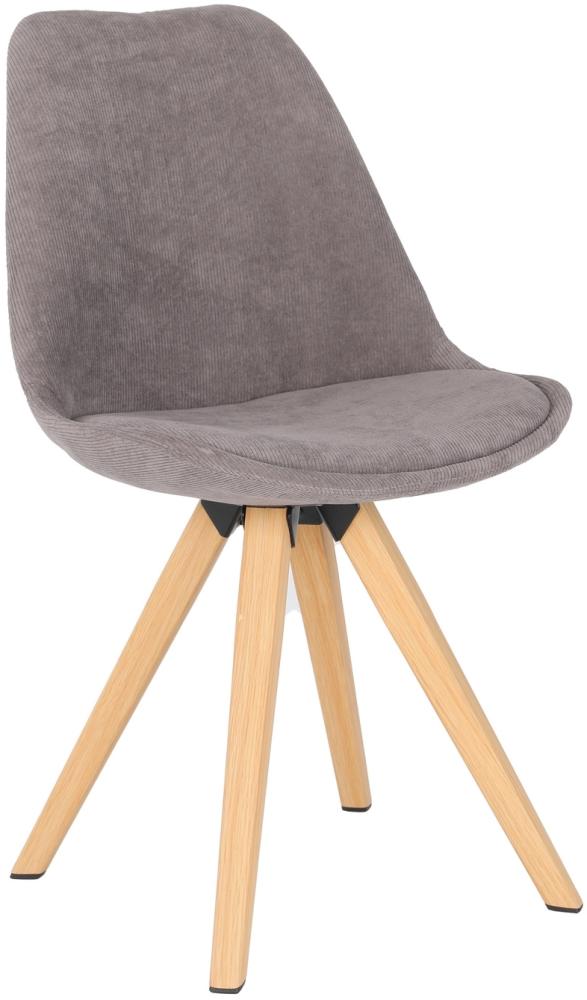 Stuhl >ARIK< (2er-Set) in grau aus Cord - 48,5x85x55cm (BxHxT) Bild 1