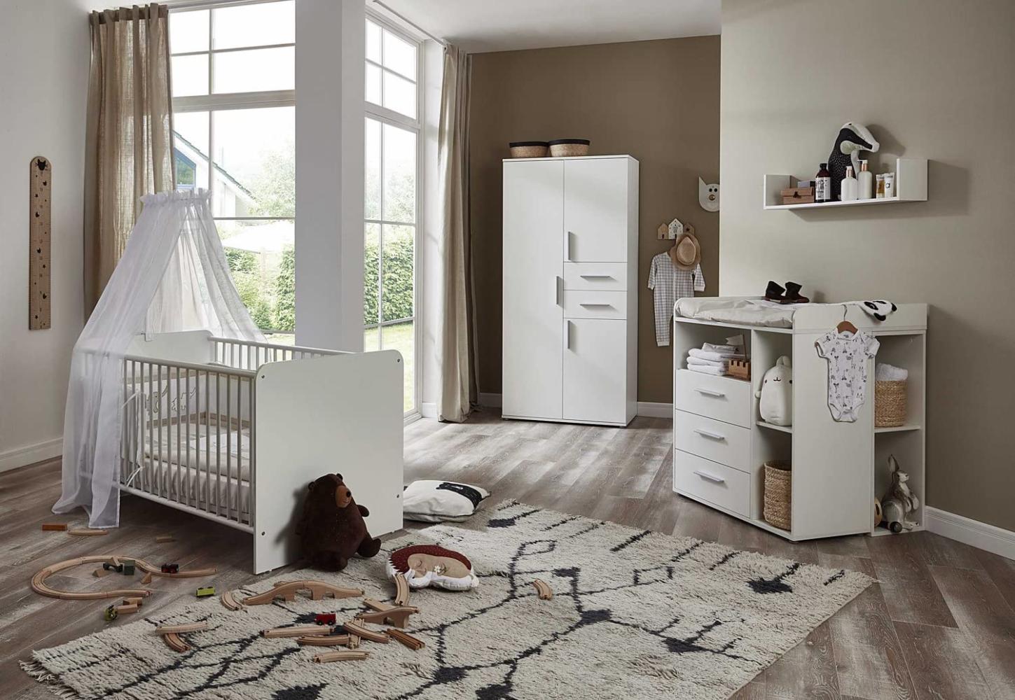 moebel-dich-auf Babyzimmer Aliya in weiß in verschiedenen Varianten Kinderzimmer Babymöbel Komplettset (Aliya 2) Bild 1