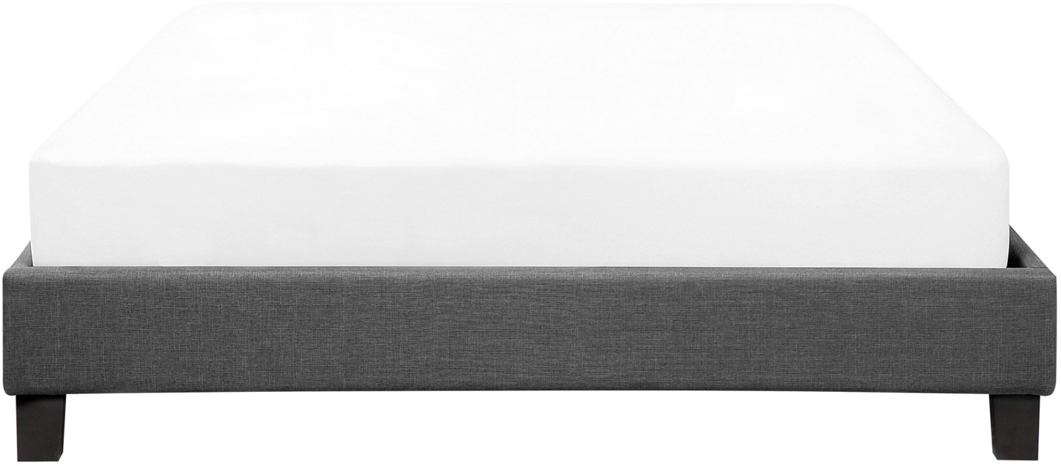 Polsterbett Leinenoptik grau Lattenrost 140 x 200 cm ROANNE Bild 1