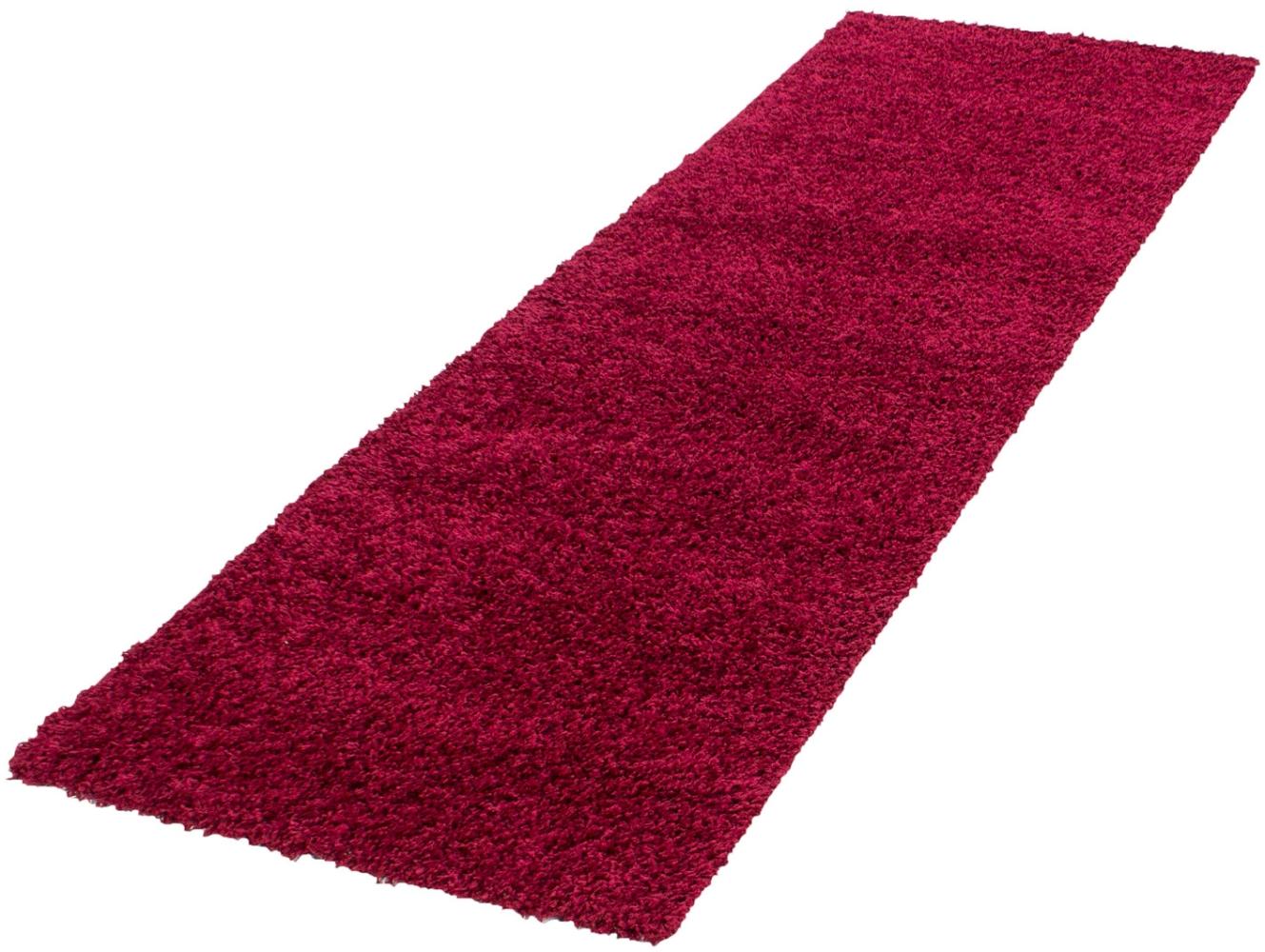 Hochflor Teppich Lux Läufer - 80x250 cm - Rot Bild 1