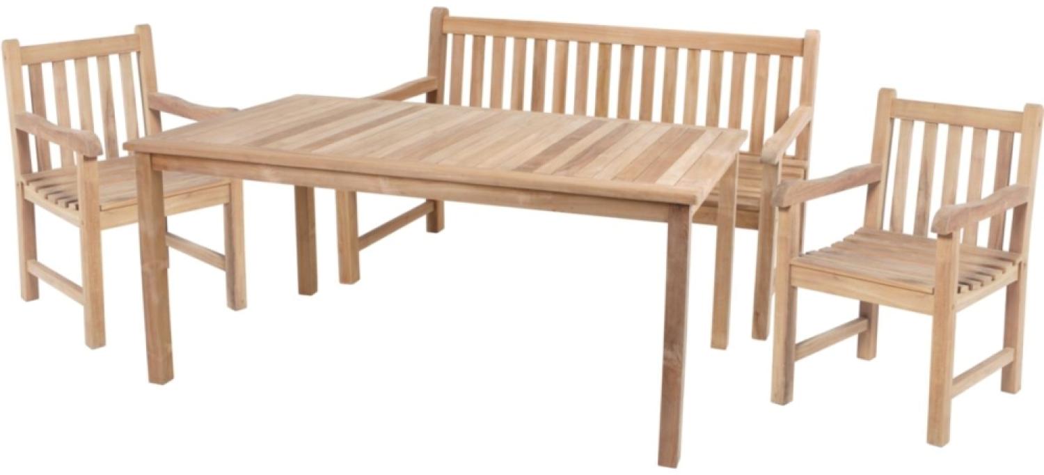 4tlg. Teak Tischgruppe Gartenmöbel Gartentisch Garten Armsessel Sessel Tisch Bild 1