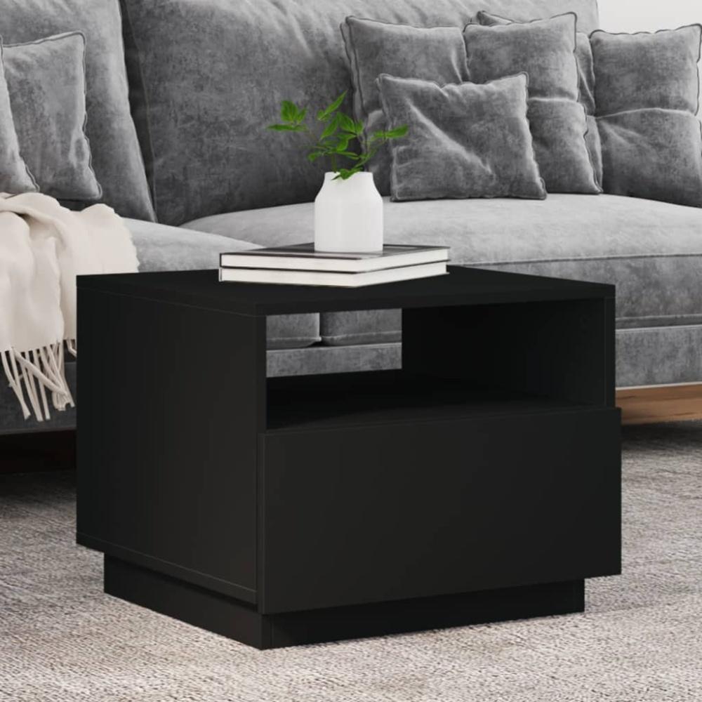 vidaXL Couchtisch mit LED-Leuchten Schwarz 50x49x40 cm Bild 1