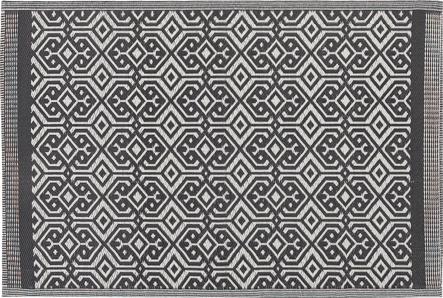 Outdoor Teppich schwarz 120 x 180 cm geometrisches Muster BARMER Bild 1