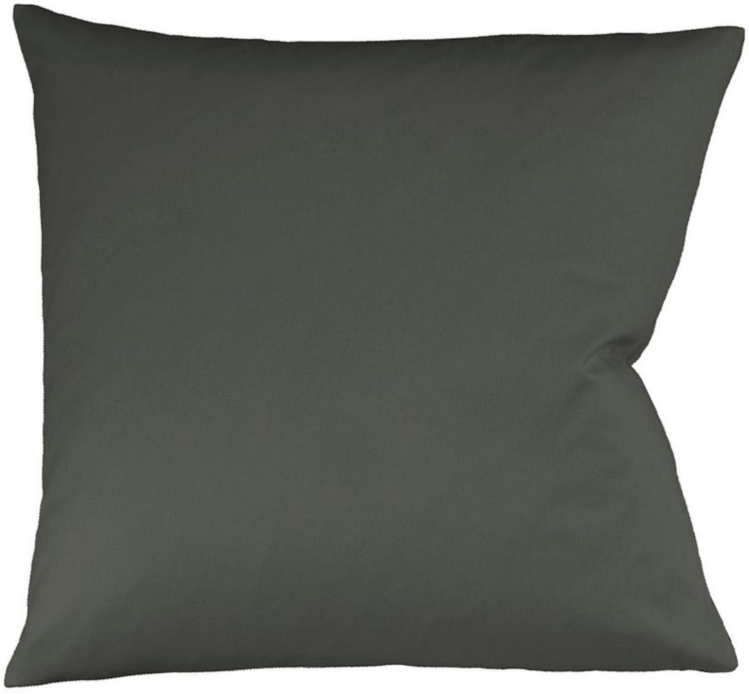 Fleuresse Interlock-Jersey-Kissenbezug uni colours anthrazit 9031 Größe 80 x 80 cm Bild 1