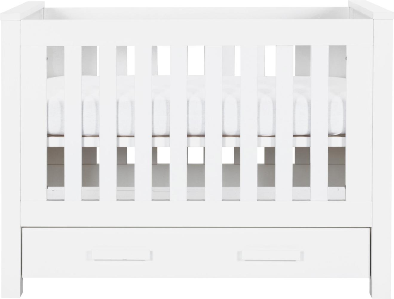 Europe Baby Juno Babybett mit Schublade Weiß 70 x 140 cm Weiß Bild 1