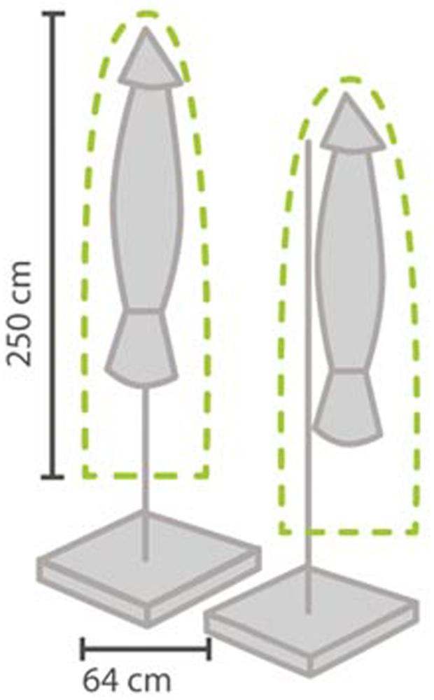 Schutzhülle für Sonnenschirm bis Ø 450cm - Abdeckung 250x64cm Bild 1