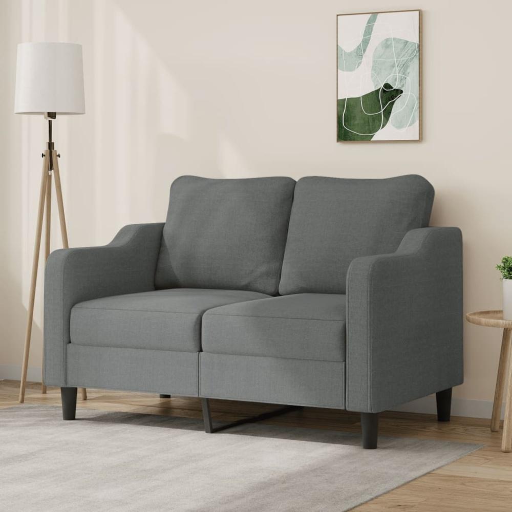 vidaXL 2-Sitzer-Sofa Dunkelgrau 120 cm Stoff Bild 1