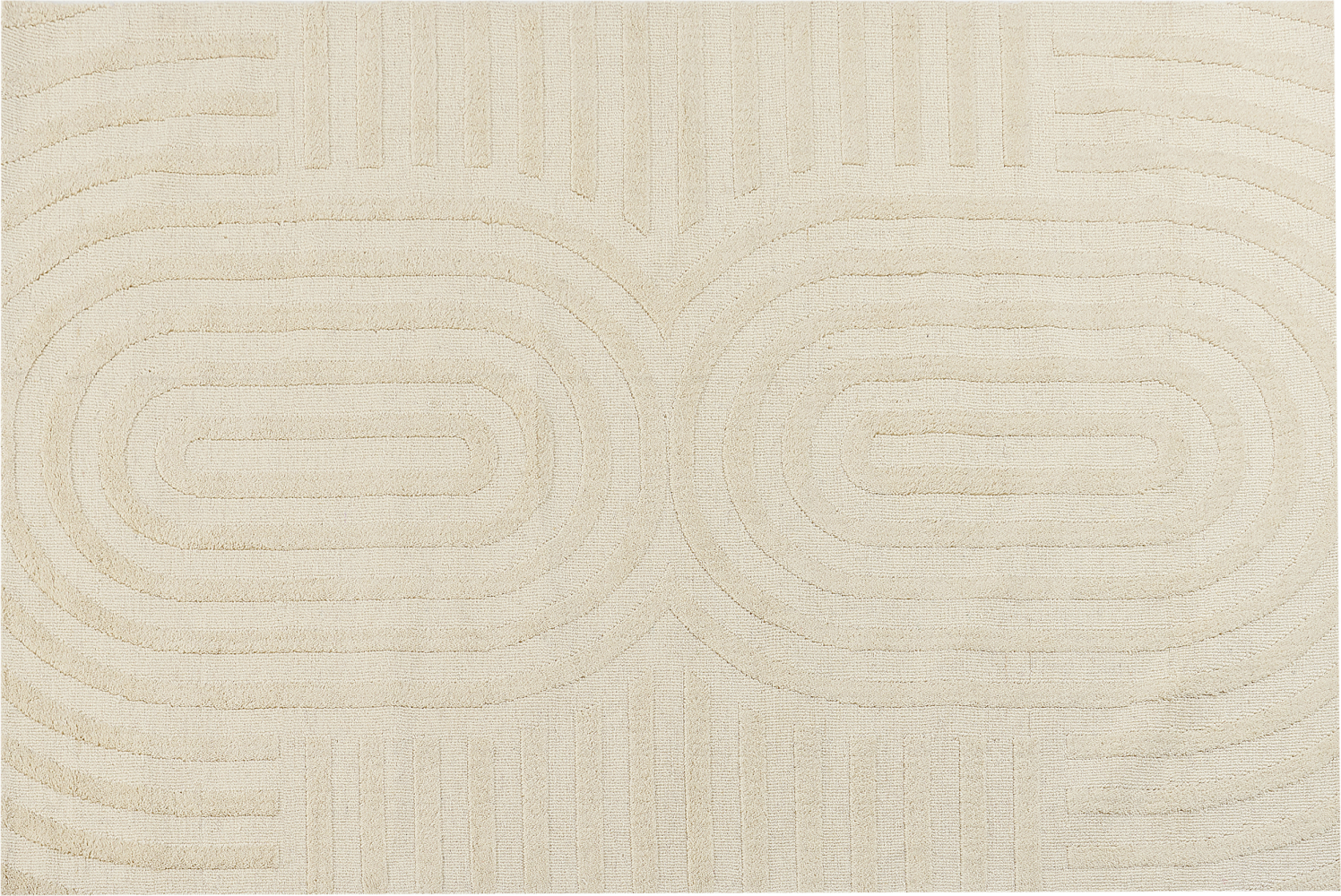 Teppich Wolle hellbeige 200 x 300 cm Streifenmuster MASTUNG Bild 1