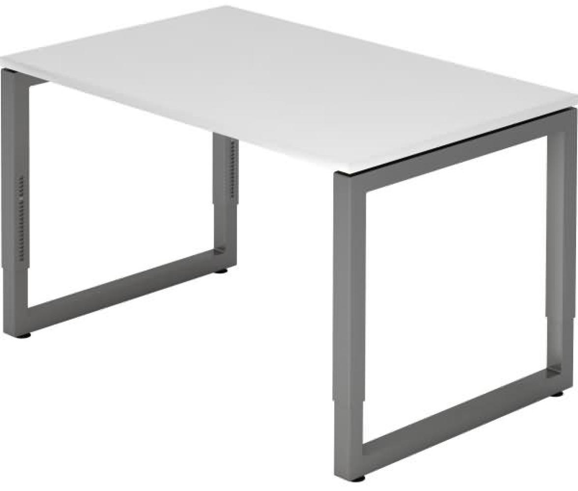 'RS12' Schreibtisch O-Fuß eckig 120x80cm Weiß / Graphit Bild 1