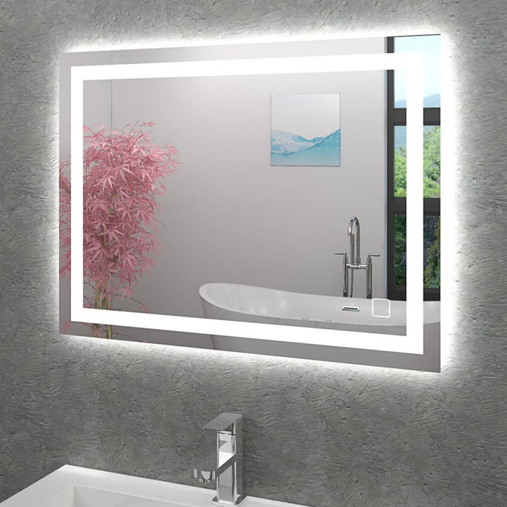 Badspiegel, Leuchtspiegel mit Spiegelheizung 80x60cm LSP03 MIT Spiegelheizung Bild 1