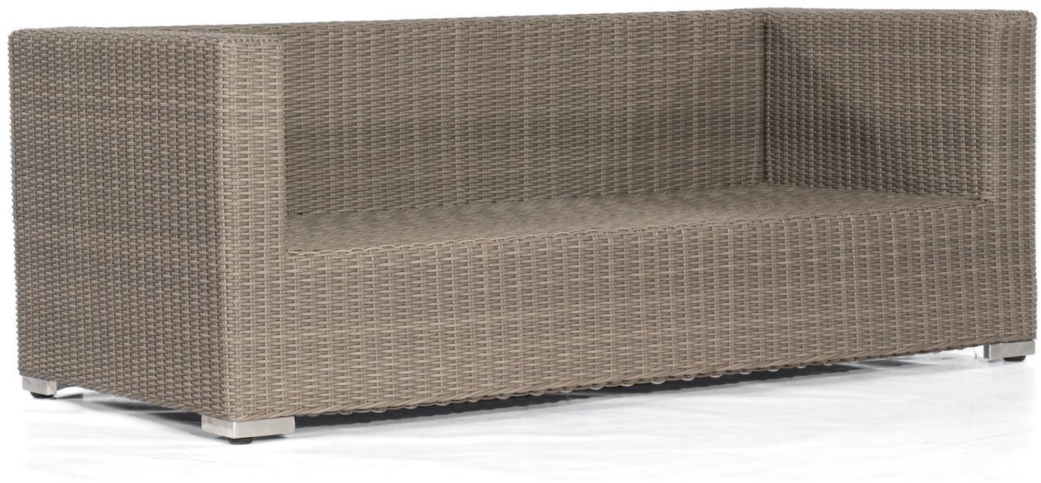 Sonnenpartner 2-Sitzer Lounge-Sofa Residence Aluminium mit Polyrattan stone-grey inklusive Kissen Lo Bild 1