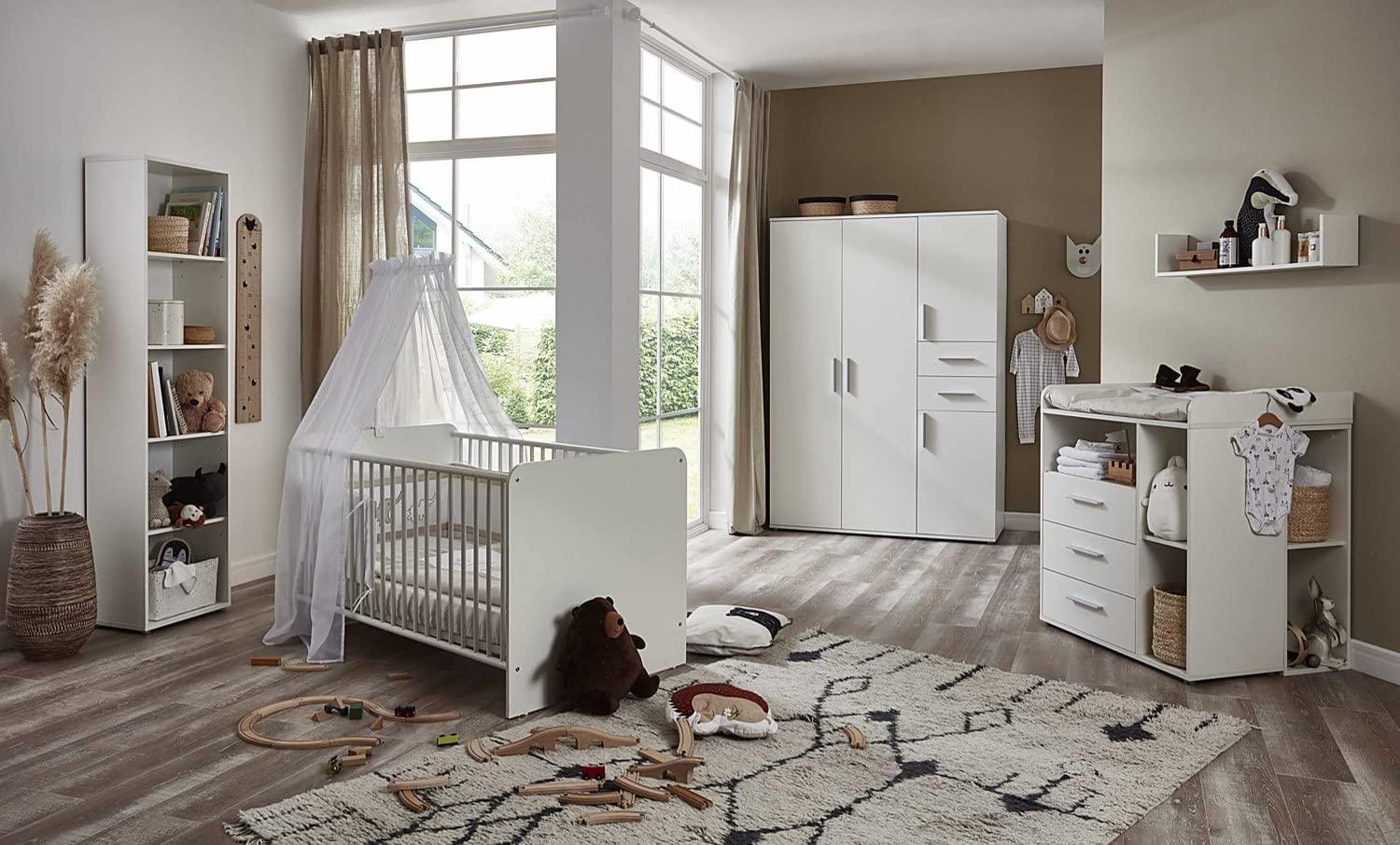 moebel-dich-auf Babyzimmer Aliya in weiß in verschiedenen Varianten Kinderzimmer Babymöbel Komplettset (Aliya 8) Bild 1