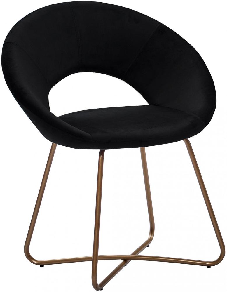 Esszimmerstuhl Design-Sessel Samt schwarz Metallbeine gold LENNY 524430 Bild 1