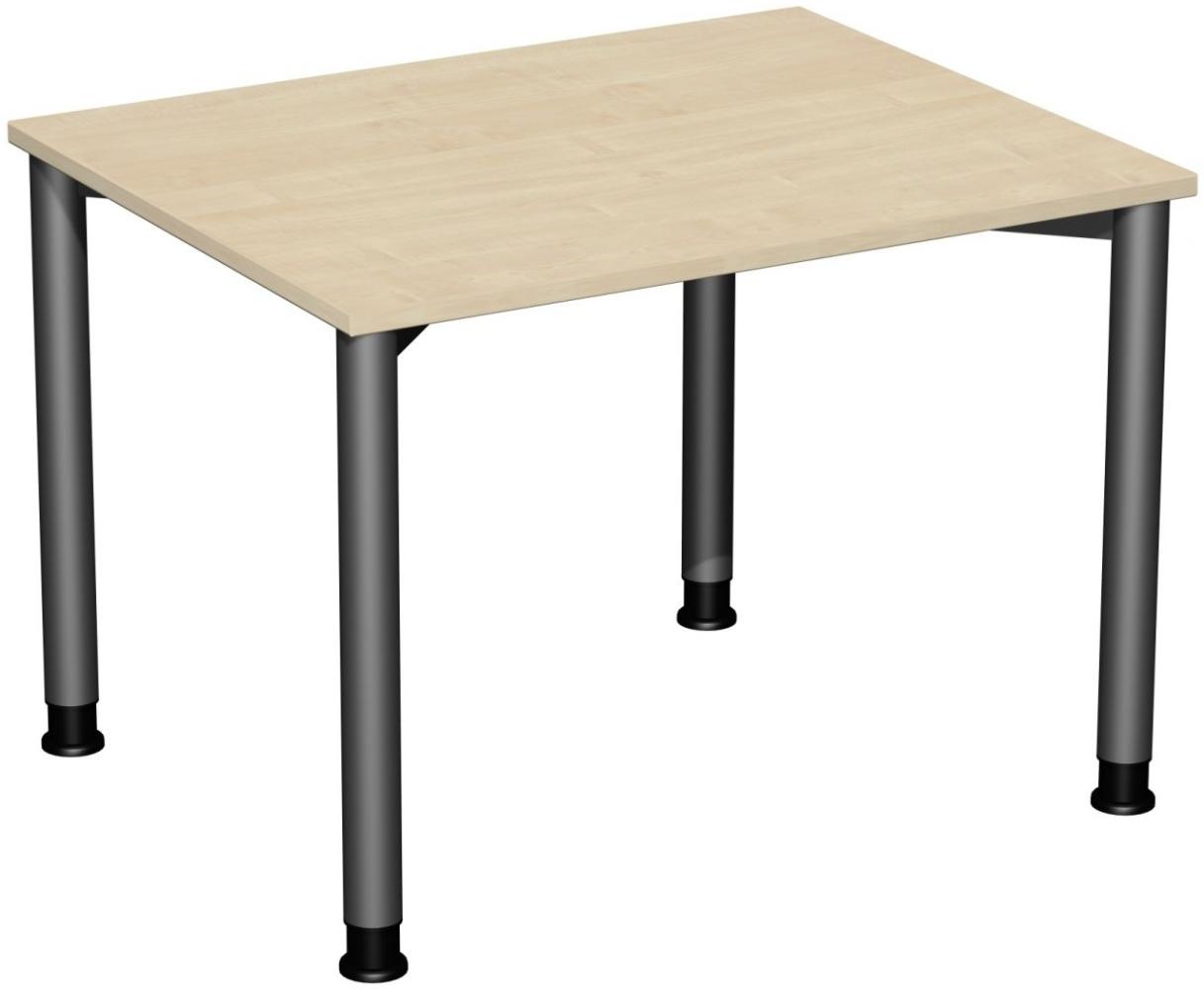 Schreibtisch '4 Fuß Flex' höhenverstellbar, 100x80cm, Ahorn / Anthrazit Bild 1
