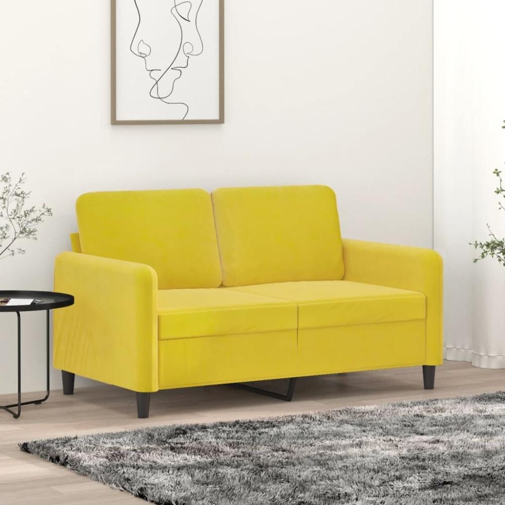 vidaXL 2-Sitzer-Sofa Gelb 120 cm Samt Bild 1