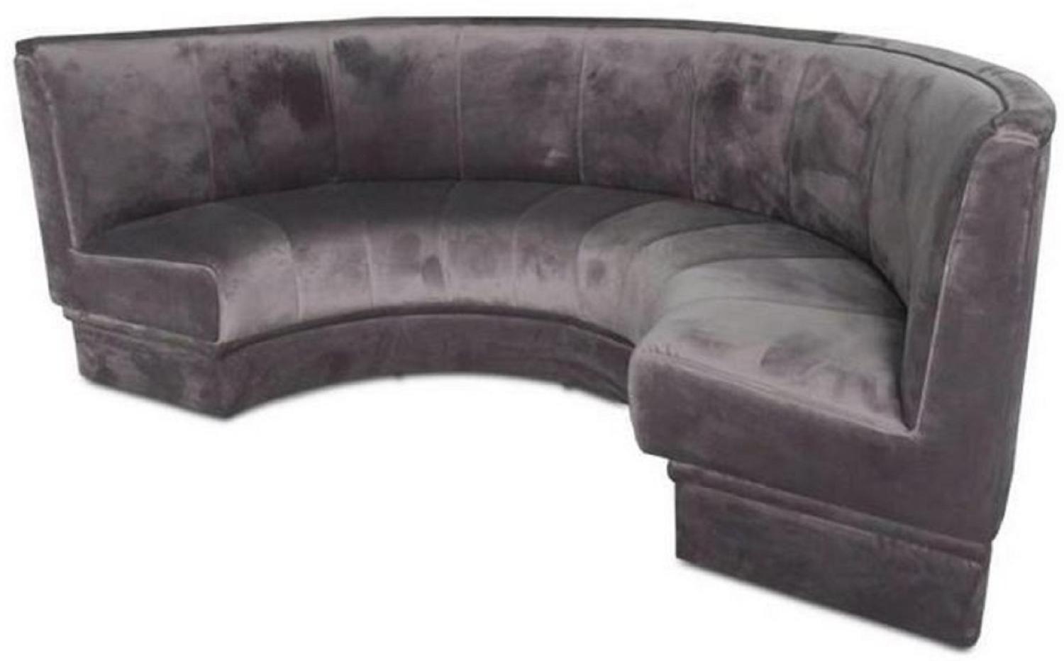 Casa Padrino Luxus Sofa Grau 167 x 83 x H. 94 cm - Halbrundes Samt Sofa - Luxus Möbel Bild 1
