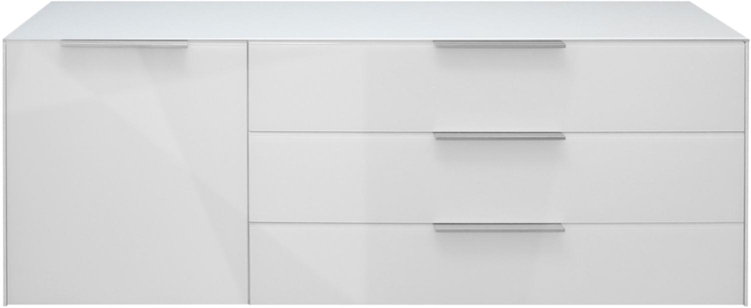 Lowboard 'MIX BOX', in Weiß matt/ Glas, ca. 139x63cm Bild 1