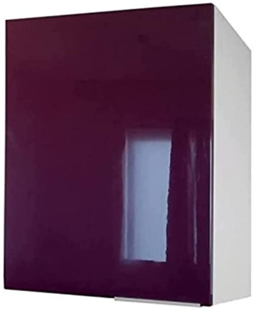 Berlioz Creations CP6HA Hängeschrank für Küche mit 1 Tür in auberginefarbenem Hochglanz, 60 x 52 x 83 cm, 100 Prozent französische Herstellung Bild 1