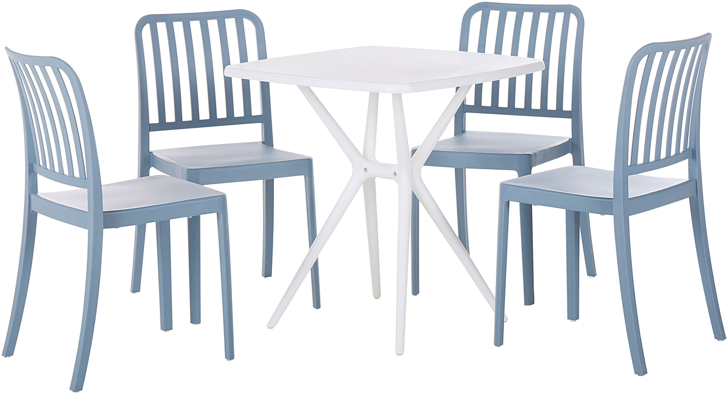 Gartenmöbel Set Kunststoff blau weiß 4-Sitzer SERSALE Bild 1